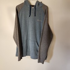 Men's Columbia Gray Blue Hoodie Size XL Cotton Pockets Drawstring Outdoors