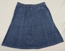 LL Bean 30-Inch Waist Women s Denim Skirt A-line Panel One Pocket Jean Size