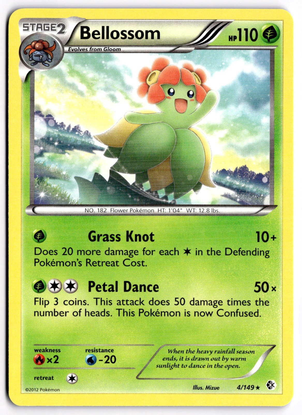 Pokemon TCG Bellossom 4/149 Boundaries Crossed Rare NM