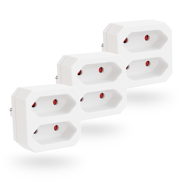 Greate 3X Doppelstecker FüR Steckdose 2Fach - Steckdosenadapter, Doppelsteckdose-image