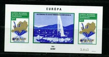 HUNGARY 1974 #2268 IMPERF MAP BLK 103B EUROPA PAX GENF MNH SAILBOAT -S16274-1