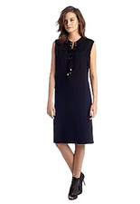 VINCE CAMUTO Black Sexy Sleeveless Lace Up Stretch Dress ( LARGE ) NWT $99