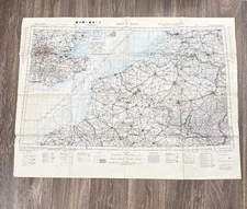 WWII WAR MAP 1944 Air Force Used STRAIT OF DOVER 5TH EDITION 40 X 30
