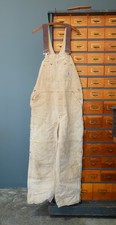 Carhartt Duck Overalls Distressed Vintage USA workwear hunting tan brown