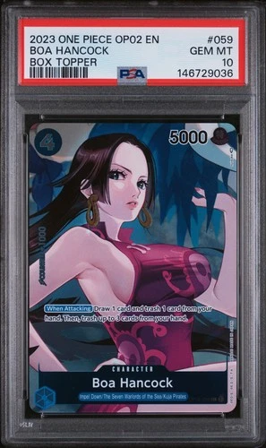 2023 ONE PIECE OP02-PARAMOUNT WAR BOX TOPPER #059 BOA HANCOCK PSA 10