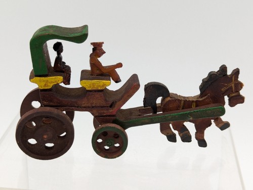 Vintage Miniature Horse Drawn Wooden Wagon Dollhouse Size - Picture 4 of 14