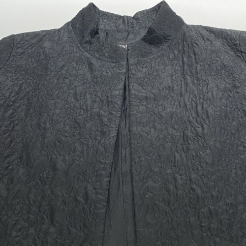 Eileen Fisher Jacke Gr. M Seide gesteppt schwarz gefüttert 3/4 Arm vorne offen - Bild 4 von 10