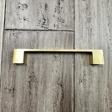 Lot of 10 New Brushed Brass Gold 6" Drawer Pulls 5" Center to Center Modern