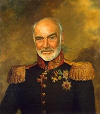 Art hand-painted Oil Painting General “Sean Cnery" UNFRAMED