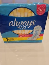 Always Maxi Pads Without Wings, Size 1, Regular Absorbency, Leak Free, 48 Count