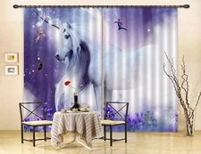 3D Unicorn Cute Elf ZHUA2061 Photo Curtain Window Blockout Fabric Amy 2023