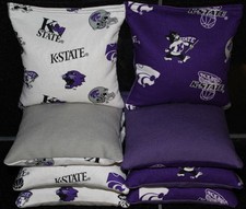 ALL Weather KANSAS STATE WILDCATS CORNHOLE BEAN BAGS 8 Resin Filled KState Bags