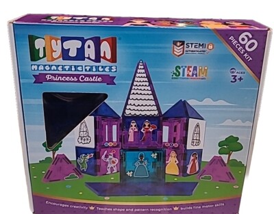 Tytan Magnetic Learning Tiles Toy For Kids Princess Castle STEAM Set - 60 Pieces