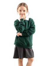 Boys Girls Kids Jumper Sweatshirt Crew tops Round Neck School Uniform fleece Top