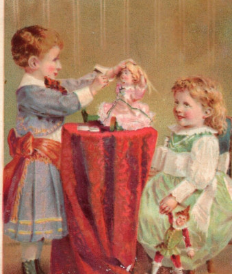 1880s Dr. Schenk's Pulmonic Syrup Mandrake Pills Quack Med. Girls & Doll  F182
