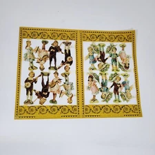 Victorian Children Die Cut Scraps 2 Embossed Sheets A15, A16 Vtg Madame Tussauds