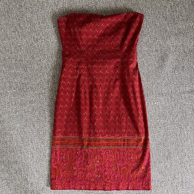 strapless open back dress Provence Bloom Tiered Ruffle Maxi Dress Red main image 0