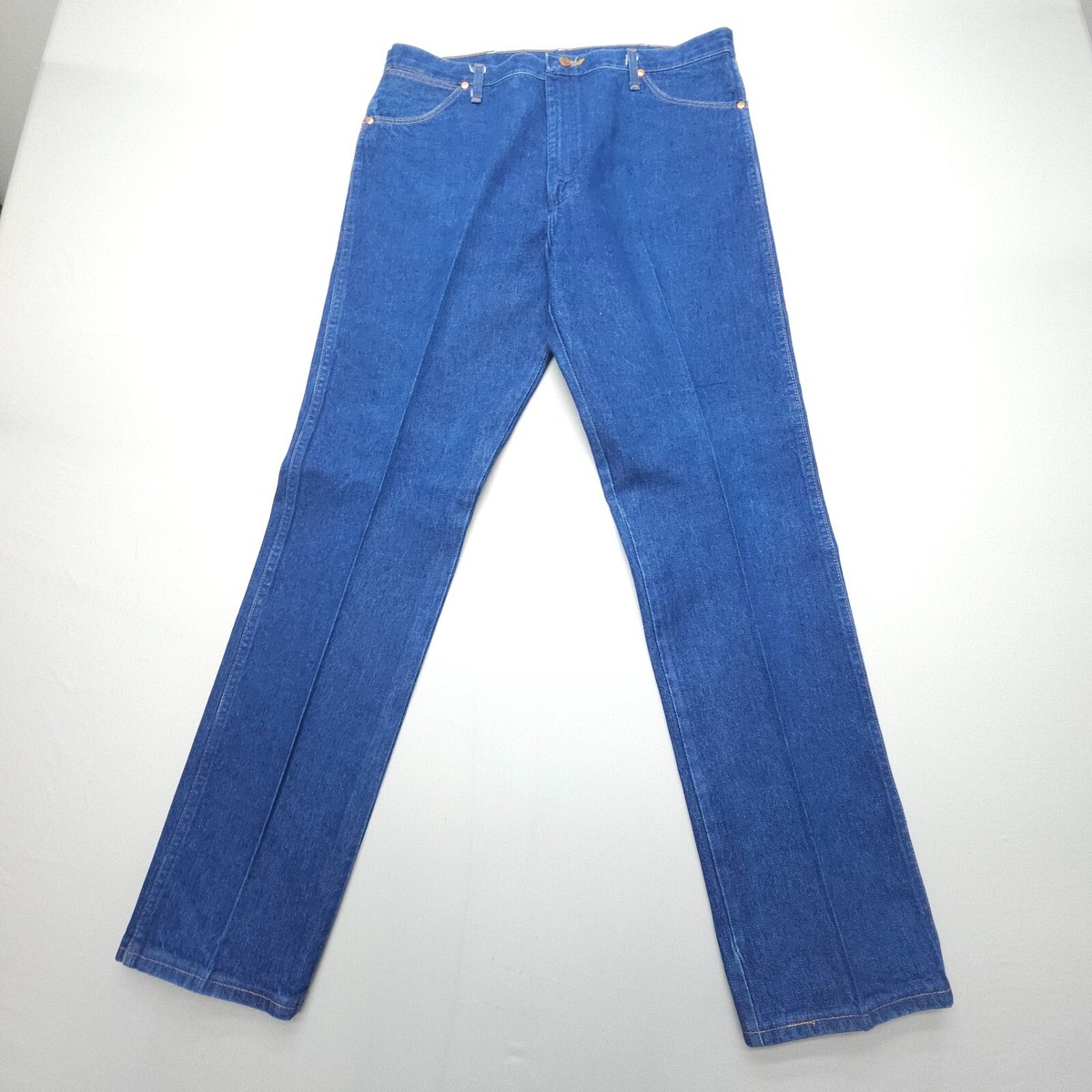 Wrangler Cowboy Cut 13MWZ Jeans Mens 40 x 36 Dark Wash Heavy Raw Denim  Stiff EUC