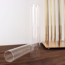 2 Clear 10 in Open End Cylinder Glass Hurricane CANDLE SHADES Party Supplies