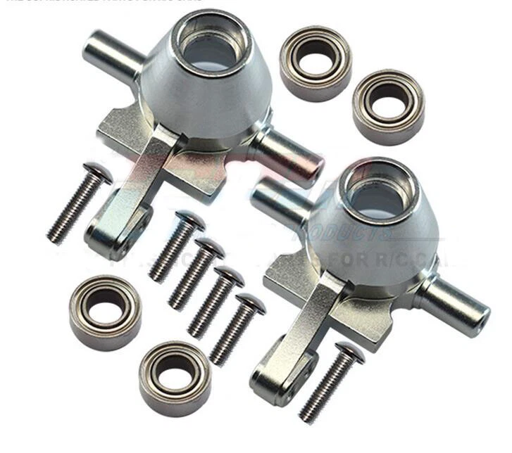 Brazo de nudillo delantero de aluminio GPM para TAMIYA TT02/TT02T 1:10 con cojinete 2 piezas Foto 4 de 4