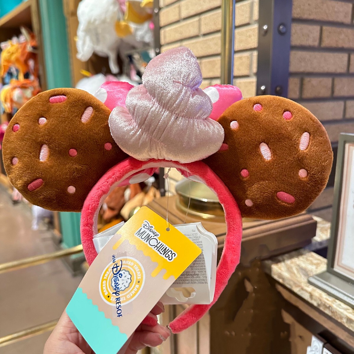 Disney Parks Minnie Mouse Strawberry Cupcake Munchlings Ears Headband - NWT 2 Minnie Mouse Disney Munchlings Ear Headband Coming to  main image 3