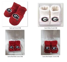 NCAA Georgia Bulldogs Newborn Kids Baby Booties and Socks Two Feet Ahead