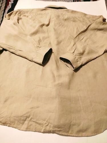 Ralph Lauren RRL Men's Button Front 100% LINEN XL Beige L/S Shirt FITS BIG - Picture 5 of 5