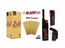 RAW Classic 1 1/4 Size Pre-Rolled Cone + Raw Torch Raw Phoenix Extendo Lighter