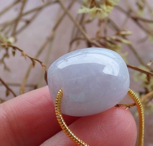 1 Pc Certified lavender Burma Natural A Jade jadeite Pendant Circle Bead - Picture 7 of 11