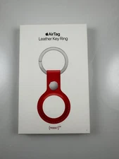 New Original Genuine Authentic OEM Apple AirTag Leather Key Ring Product Red
