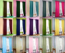 1 SET 2PC LINED HEAVY THICK  BLACKOUT GROMMET WINDOW CURTAIN PANEL TREATMENT K86