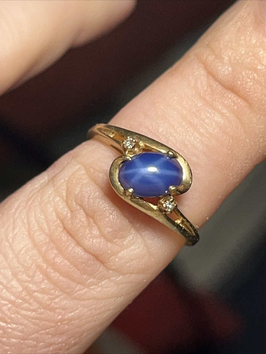 14k Gold Size Lindy Star Sapphire And