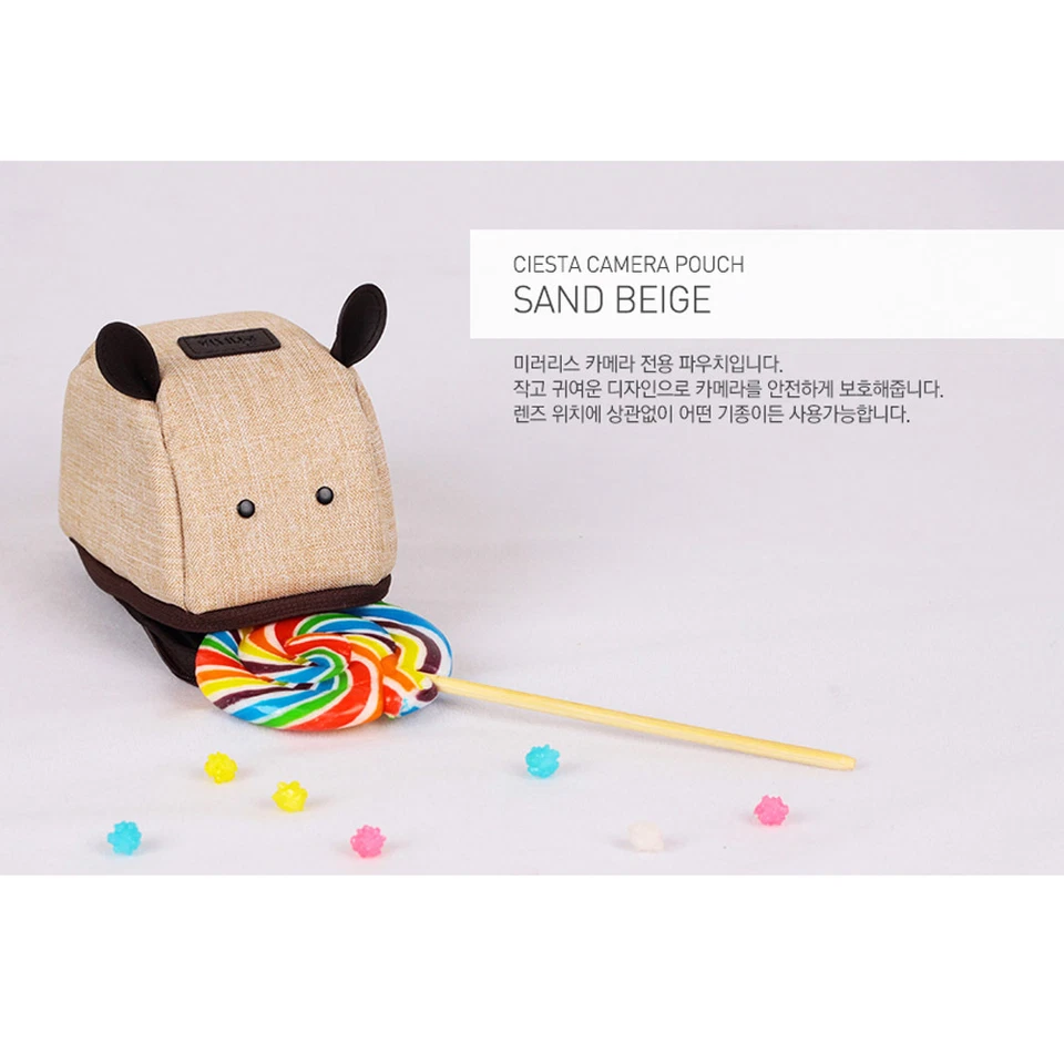 Ciesta Camera Bag Mouse Pouch for Compact Sony Canon Nikon Olympus Sand Beige - Image 3 of 4