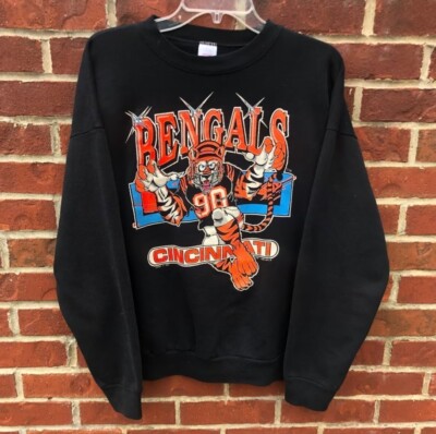 Vintage 90s Cincinnati Bengals Crewneck Sweatshirt Black  AN41078