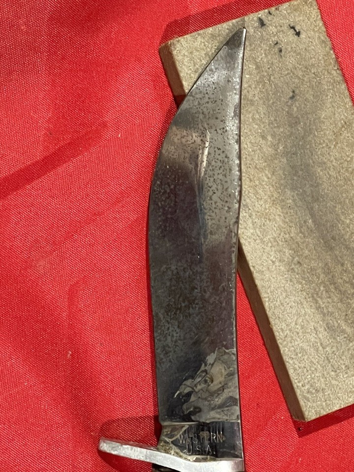 VINTAGE WESTERN BOULDER SHEATH KNIFE MODEL F66 BLACK BEAUTY eBay