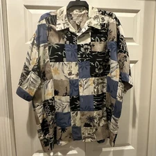 BOCA CLASSICS Island Wear Hawaiian Shirt Men's XL 100% Silk