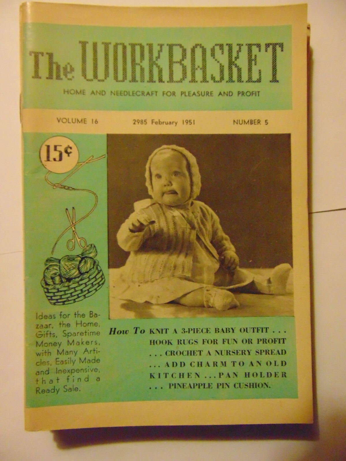 The Workbasket Magazine Knit Crochet February 1951 Vol 16 Number 5