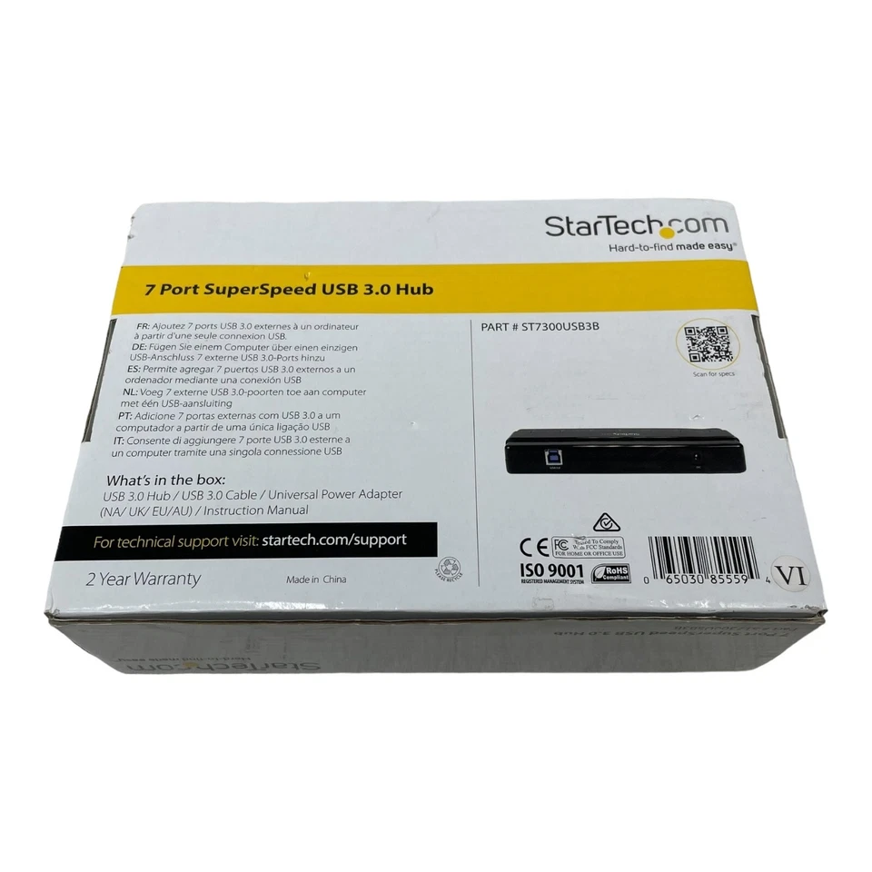 StarTech 7-Port USB 3.0 Hub 5Gbs ST7300USB3B - Image 2 of 4