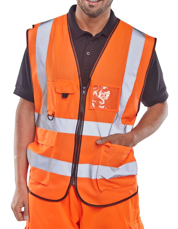 Beeswift Hi-Vis Executive Id Vest Orange Size 4XL