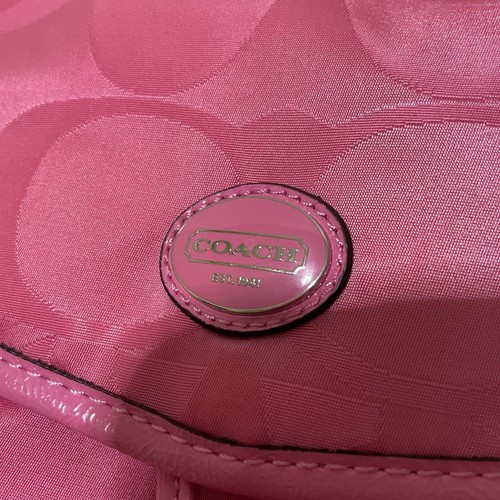 Vintage Coach Back Pack Shoulder bag 77350 Pink Leather Y2K Hobo Packable Logo - Picture 9 of 24
