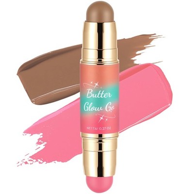 Dual Ended Blush Bronzer Stick 2in1 Cream Contour Makeup Sunkissed Rose Glow