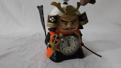 COMPLETE Rhythm Speak-up Talking Samurai Alarm Clock - Rare