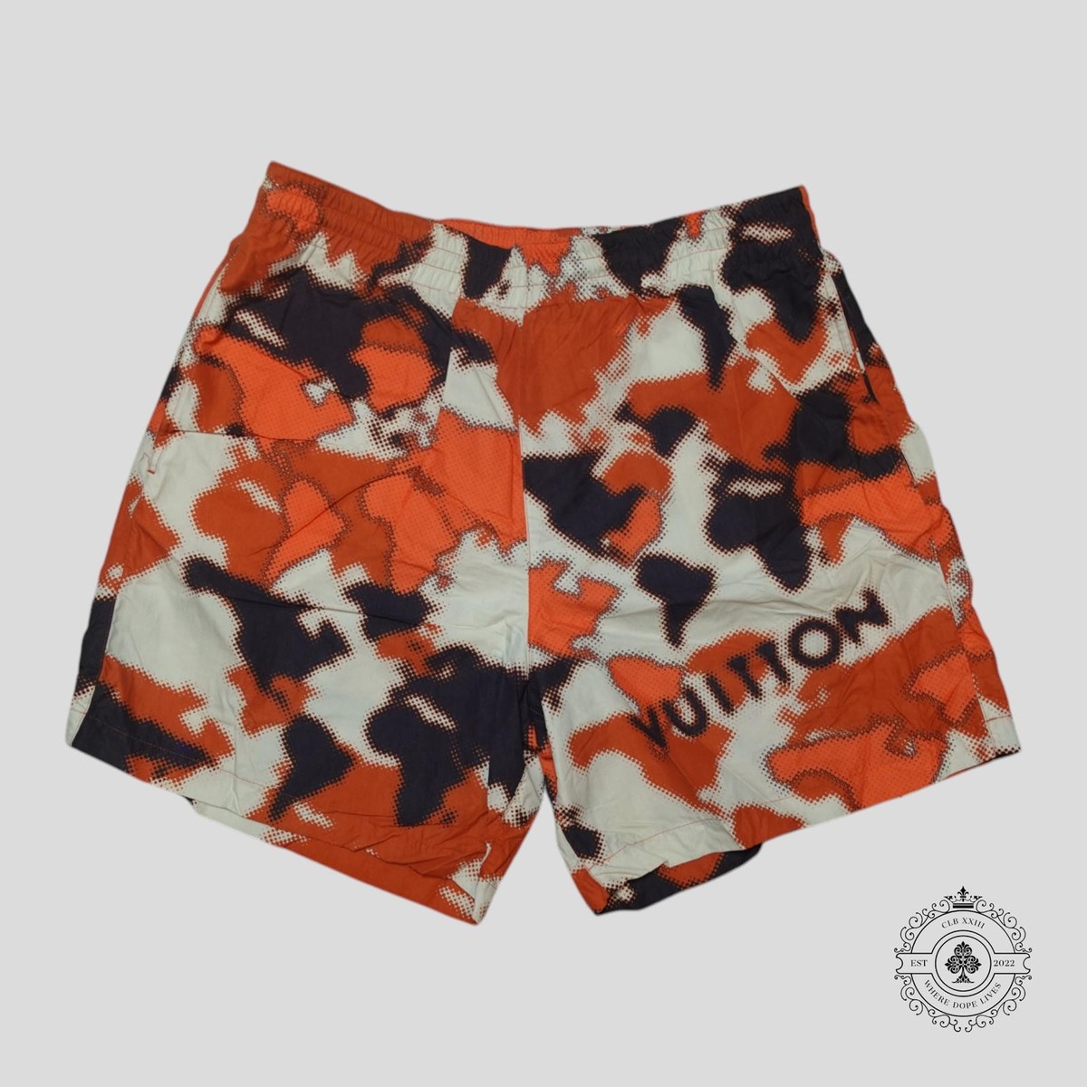 Louis Vuitton World Map Swim Shorts in White/Brown/Orange | eBay