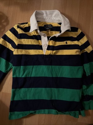 Polo Ralph Lauren Rugby Shirt Boys Sz 6 Striped Blue Green Yellow Polo