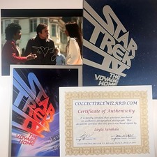 Cartella kit stampa Star Trek IV 1986 e cast Layla Sarakalo firmata 8x10 foto certificato di autenticità