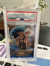 2023-24 Topps Cosmic Victor Wembanyama Blue Moon /99 PSA 10 Launched Into Orbit