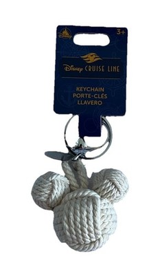 NWT New DCL KEY CHAIN Nautical Mickey Mouse Head Rope Knot Disney Cruise Line