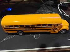 Vintage Schylling Diecast School Bus 8.5  Metal Toy Opening Door Read