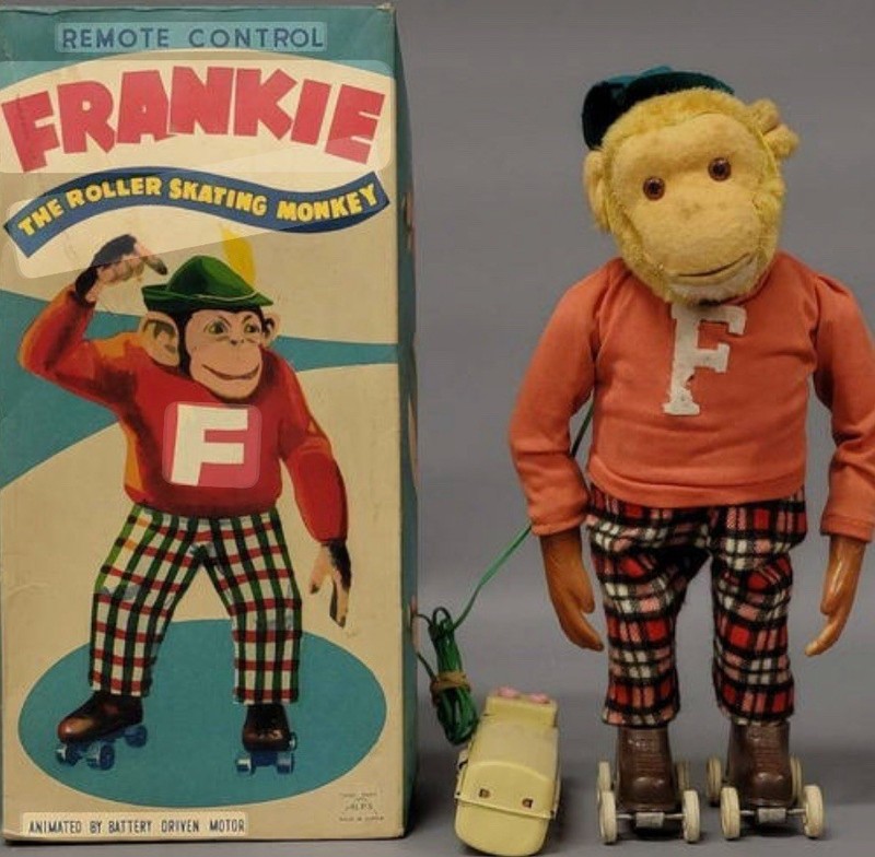 Vintage Frankie the Roller Skating Monkey Remote Control Toy 1950-1960