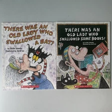 There Was an Old Lady Who Swallowed a Bat / Some Books Lucille Colandro Set of 2